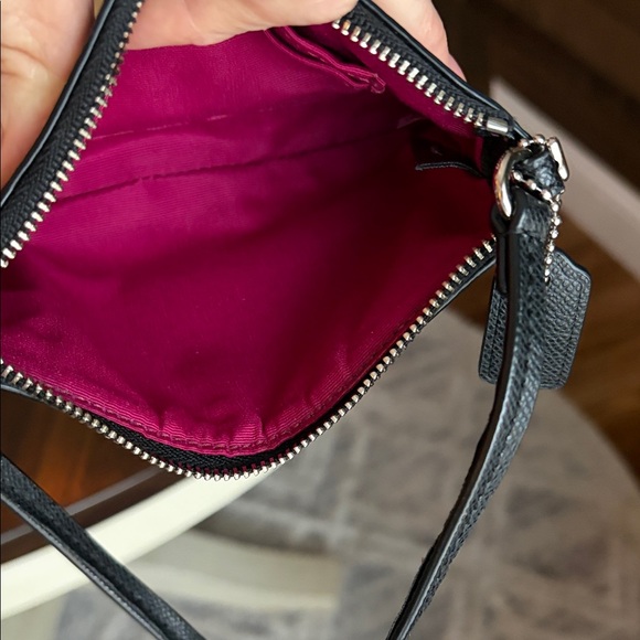 Coach Corner Zip Wristlet in Cranberry and Black Leopard Print - Picture 5 of 10